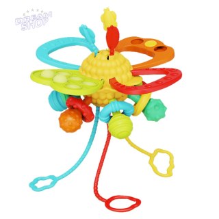 Zabawka Sensoryczna 6w1 Gryzak Sznurki Do Przeciągania Pop-It Kolorowa