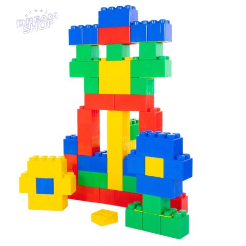 Zestaw Duże Klocki Konstrukcyjne W Torbie Kolorowe 28,5x9x9 cm 12el.