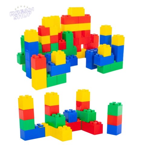 Zestaw Duże Klocki Konstrukcyjne W Torbie Kolorowe 28,5x9x9 cm 12el.