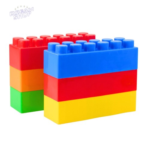 Zestaw Duże Klocki Konstrukcyjne W Torbie Kolorowe 28,5x9x9 cm 6el.