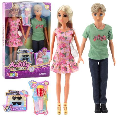 Zestaw Lalki Anlily Dziewczyna Z Chłopakiem Akcesoria Okulary Torebka