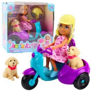 Zestaw Mini Laleczka Ankiki Na Skuterze Trójkołowym Piesek