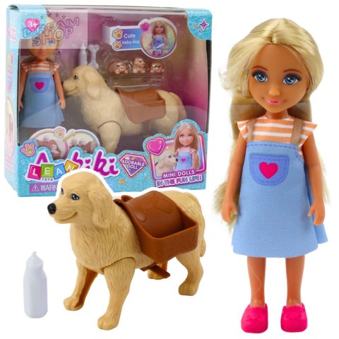 Zestaw Mini Laleczka Ankiki Pies Z Torbą Szczeniaczki Kość