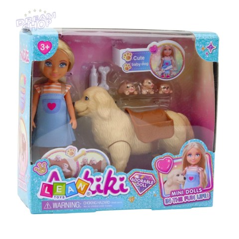 Zestaw Mini Laleczka Ankiki Pies Z Torbą Szczeniaczki Kość