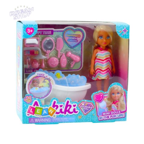 Zestaw Mini Laleczka Ankiki Z Wanną Akcesoria Pielęgnacyjne