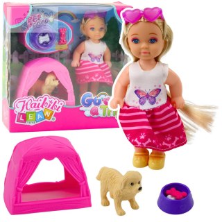 Zestaw Mini Laleczka Z Pieskiem Namiotem I Akcesoriami