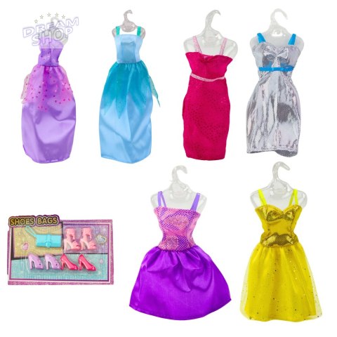 Zestaw Modowy Kolekcja Lalka Anlily Sukienki Akcesoria 17el.