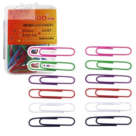 Zestaw Spinacze Biurowe Do Papieru Kolorowe 30mm 40szt.