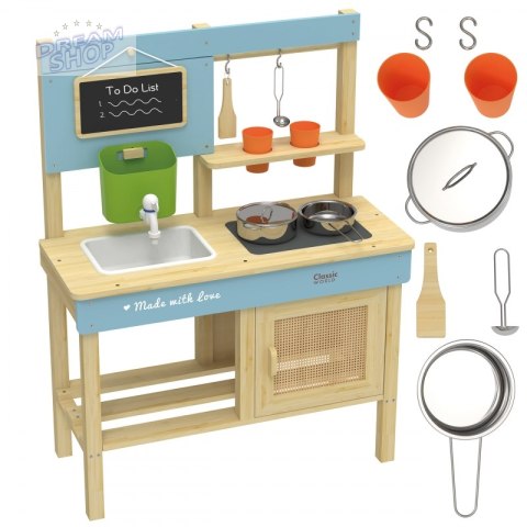 CLASSIC WORLD Drewniana Kuchnia Ogrodowa Błotna XXL z Akcesoriami