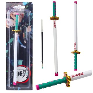 Długopis Miecz Katana Anime Metalowy Czarny Tusz Wymienny Wkład Turkus