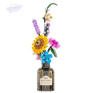 Klocki Konstrukcyjne Bukiet Kolorowych Kwiatów W Wazonie 387 el.