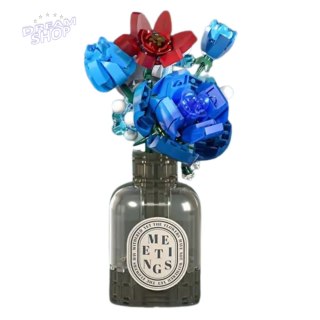 Klocki Konstrukcyjne Bukiet Kwiatów W Wazonie Czerwono-Niebieski 358 el.