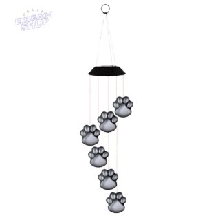 Lampki Solarne Ogrodowe LED Dzwonki Psie Łapy Kolorowe 70cm