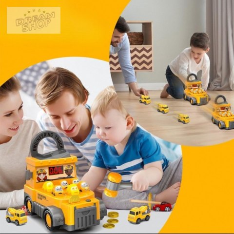 WOOPIE Gra Zręcznościowa Uderz Młotkiem Wbijak Plac Budowy z Akcesoriami
