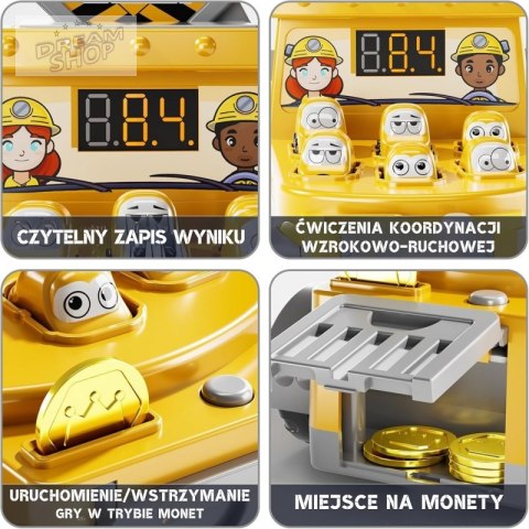 WOOPIE Gra Zręcznościowa Uderz Młotkiem Wbijak Plac Budowy z Akcesoriami