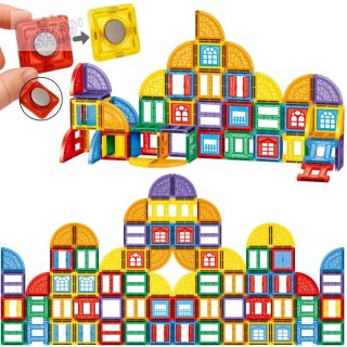 WOOPIE Klocki Magnetyczne Konstrukcyjne 3D Zestaw Edukacyjny Zamek 100el.