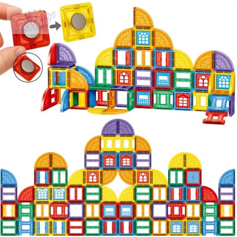 WOOPIE Klocki Magnetyczne Konstrukcyjne 3D Zestaw Edukacyjny Zamek 100el.