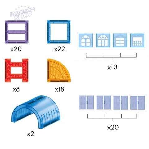 WOOPIE Klocki Magnetyczne Konstrukcyjne 3D Zestaw Edukacyjny Zamek 100el.