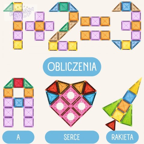 WOOPIE Klocki Magnetyczne Konstrukcyjne 3D Zestaw Edukacyjny Zamek Pojazdy110el..