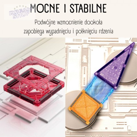 WOOPIE Klocki Magnetyczne Konstrukcyjne 3D Zestaw Edukacyjny Zamek Pojazdy110el..
