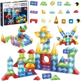 WOOPIE Klocki Magnetyczne Konstrukcyjne Sześciany 3D Zestaw Edukacyjny 63 el.