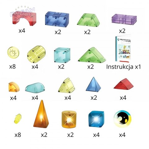 WOOPIE Klocki Magnetyczne Konstrukcyjne Sześciany 3D Zestaw Edukacyjny 63 el.