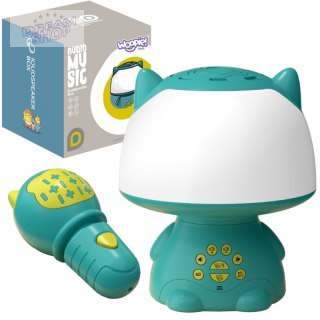 WOOPIE Multifunkcyjna Lampka RGB Głośnik Bluetooth Karaoke Modulator Głosu Karta SD AUX Turkusowa