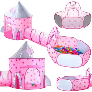 WOOPIE Namiot 3w1 Pałac Księżniczki XXL Domek Tunel Suchy Basen