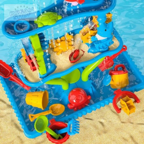 WOOPIE Ogromny Aquapark Stolik Wodny 6w1 Piaskownica Wodospad Tor Wodny 6-poziomowy Modułowy