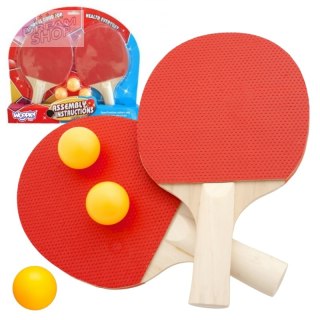 WOOPIE Paletki Rakietki Do Ping Pong Tenisa Stołowego Zestaw + 3 Piłeczki