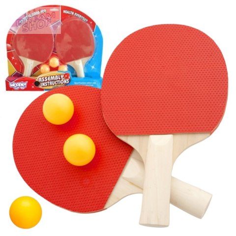 WOOPIE Paletki Rakietki Do Ping Pong Tenisa Stołowego Zestaw + 3 Piłeczki