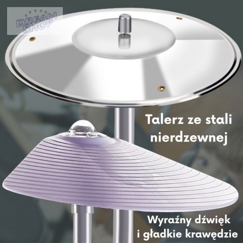 WOOPIE Perkusja Edukacyjna dla Dzieci 5 Bębnów 1 Talerz + Taboret z Motywem Zwierzątek