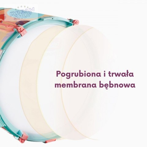 WOOPIE Perkusja Edukacyjna dla Dzieci 5 Bębnów 1 Talerz + Taboret z Motywem Zwierzątek