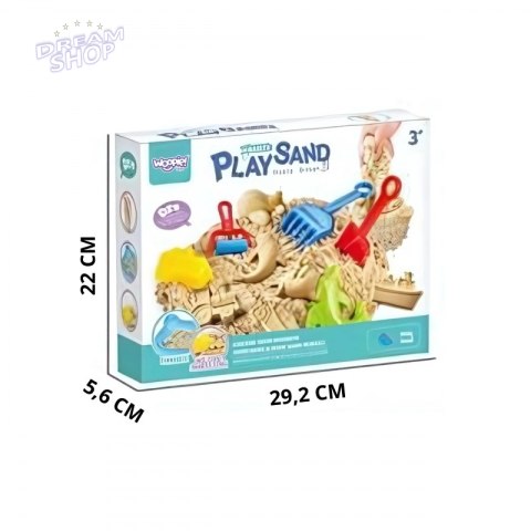 WOOPIE Piasek Kinetyczny 0,5 kg Zestaw Stolik z Foremkami
