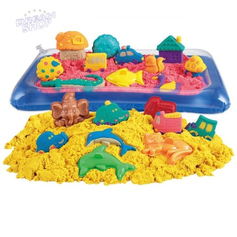 WOOPIE Piasek Kinetyczny 0,8 kg Zestaw w Koszyku z Foremkami + /