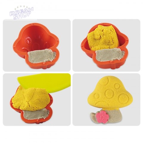 WOOPIE Piasek Kinetyczny 0,8 kg Zestaw w Koszyku z Foremkami + /
