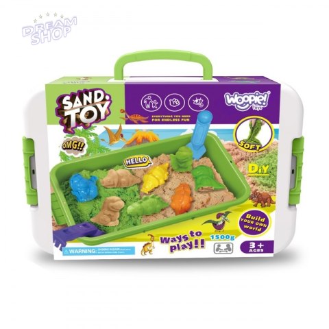 WOOPIE Piasek Kinetyczny 1,5 kg Zestaw XXL ZOO Safari Stolik z Foremkami