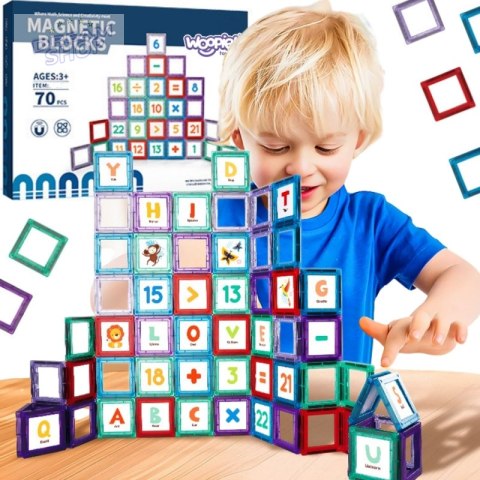 WOOPIE Przestrzenne Klocki Magnetyczne Nauka Liczb 70 Elementów