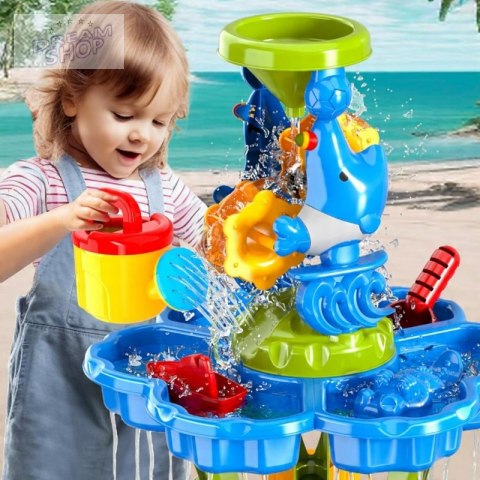 WOOPIE Stolik Wodny 2w1 Piaskownica Fontanna XXL Aquapark z Delfinem