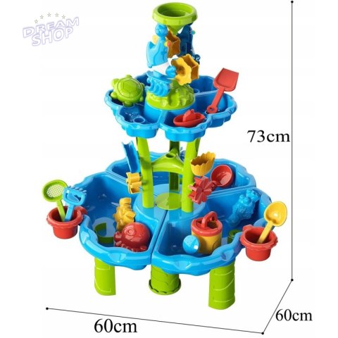 WOOPIE Stolik Wodny 2w1 Piaskownica Fontanna XXL Aquapark z Delfinem