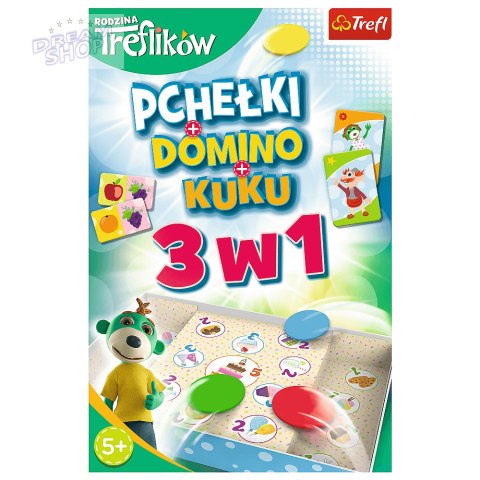 Gra 3w1 Domino Pchełki Kuku Rodzina Treflików 01921