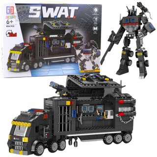 Klocki Konstrukcyjne 8w1 Pojazd SWAT Policja Robot 826 el.
