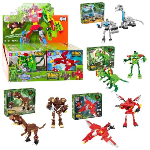 Klocki Konstrukcyjne Dinozaur Robot 2w1 50-70 el. Mix