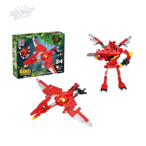 Klocki Konstrukcyjne Dinozaur Robot 2w1 50-70 el. Mix