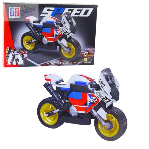Klocki Konstrukcyjne Motor Motocykl Robot 2w1 217-222 el. Mix