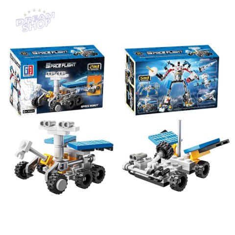 Klocki Konstrukcyjne Zestaw Kosmiczny Rakiety Anteny Roboty 2w1 44-54 el.