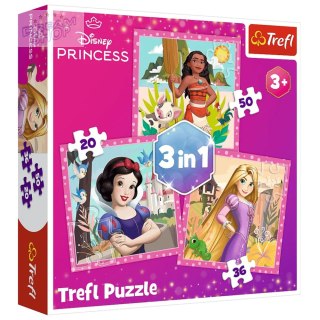 Puzzle - 3w1 - Piękne kwiaty - Disney Princess Trefl 34875