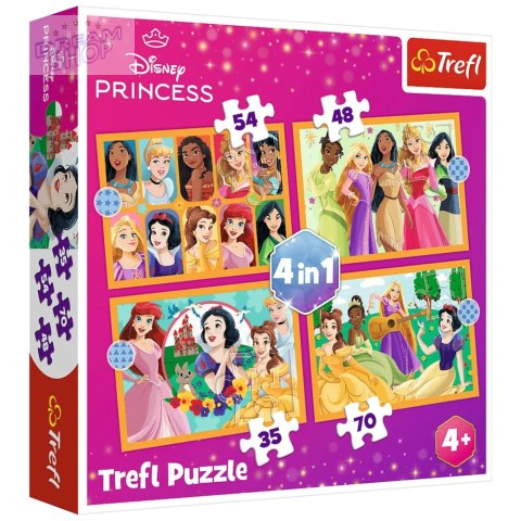 Puzzle - 4w1 Bajkowe historie - Disney Princess Trefl 34651