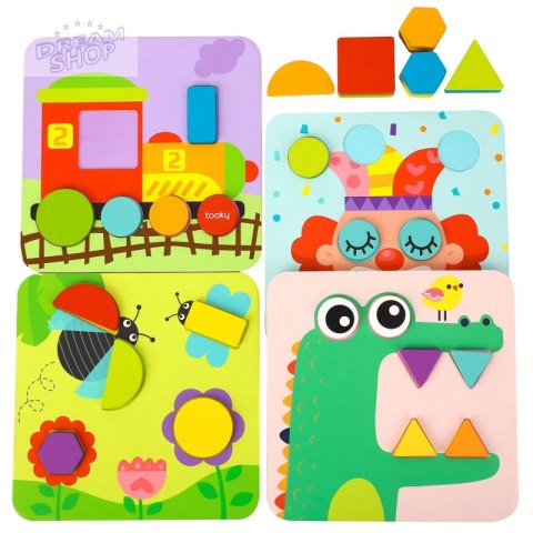 TOOKY TOY Puzzle 4 w 1 Układnaka Klocki TOOKY TOY Puzzle 4 w 1 Układnaka Klocki