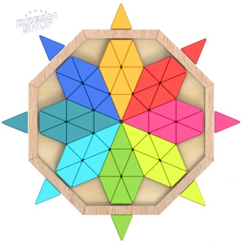 TOOKY TOY Puzzle Ośmiokątne Drewniana Mozaika Edukacyjna (73el.) TOOKY TOY Puzzle Ośmiokątne Drewniana Mozaika Edukacyjna (73el.)